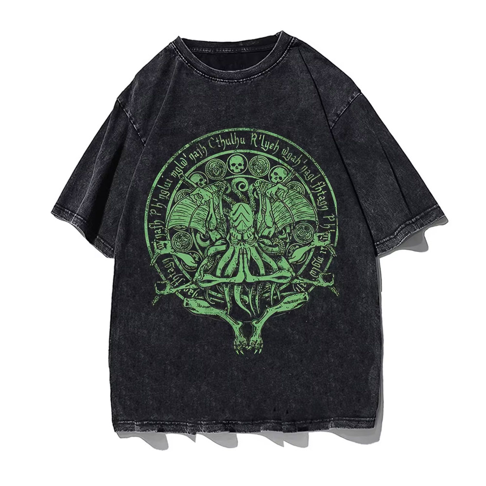 Streetwear Brand England - Large And Tall Size Green Cthulhu